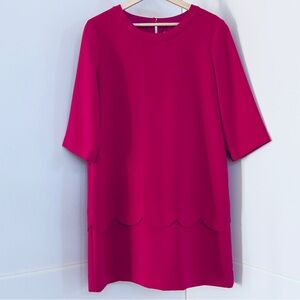 Kate Spade New York Pink Shift Dress with Scalloped Hem - Size 12